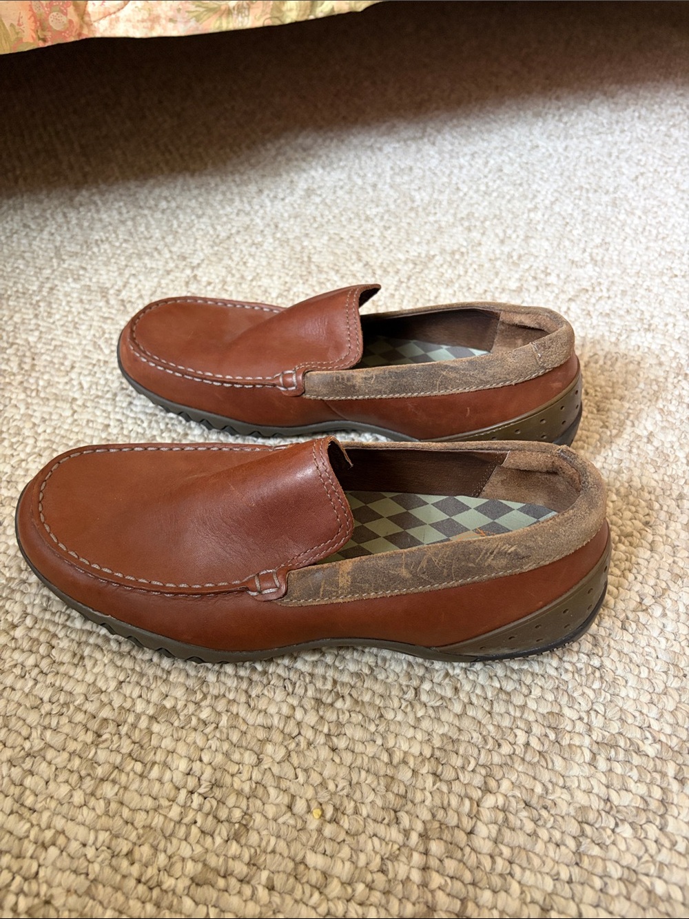 Merrell Men's Slip-On Leather Loafers in Chestnut Brown